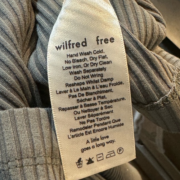 Aritzia Wilfred Free Murdock Ribbed Dress XS Olive Gray NWOT - Picture 4 of 5